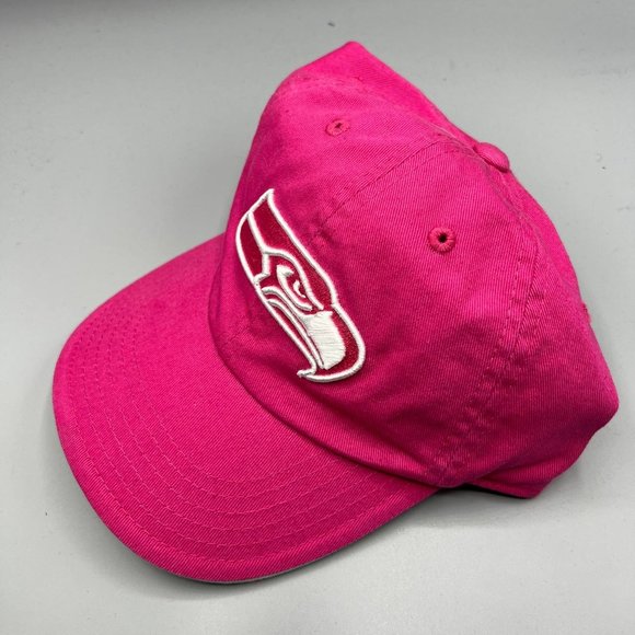 Seattle Seahawks Hat Youth Girls 7 - 16 Pink NFL Team Apparel Strap Back Cap New - Picture 2 of 7